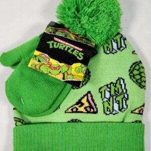Teenage Mutant Ninja Turtles Toddler Boys or Girls Knit Beanie and Gloves 2T-5T